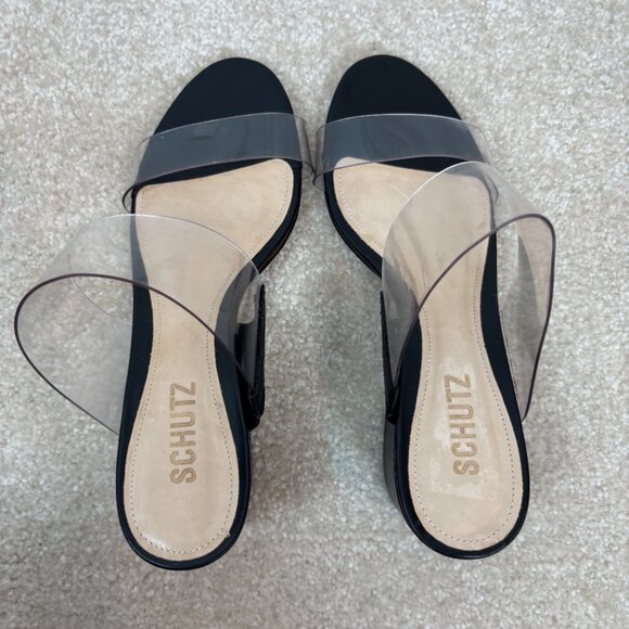 Schutz Victorie Sandal See-Through. Mule‎ Sandal in Black Size 7 New - Picture 8 of 9